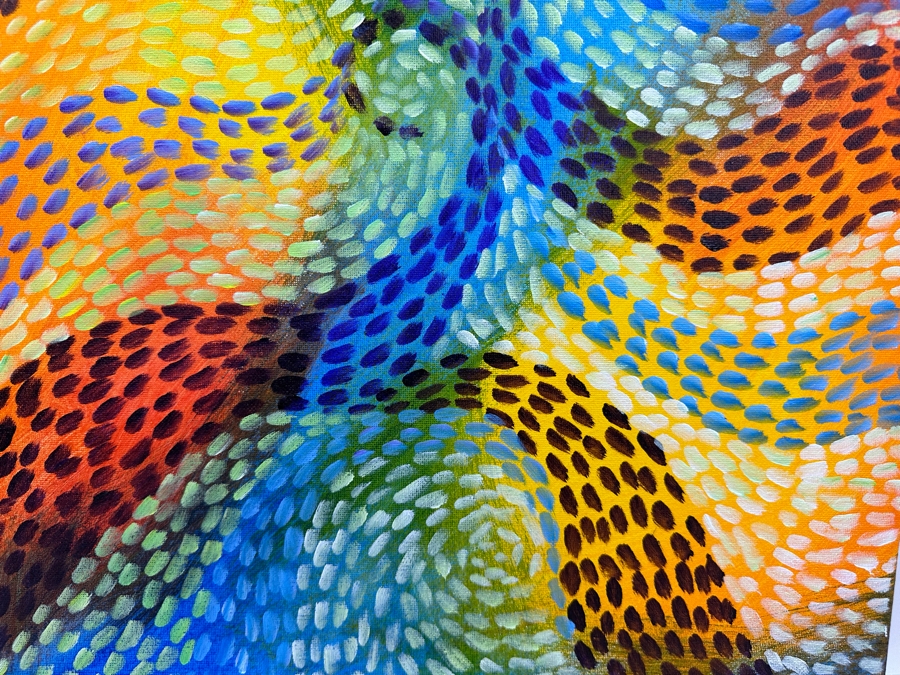 Gerrit Greve (1948-2024, Cardiff by the Sea, CA) Original Abstract Acrylic Painting On Canvas 2020 Signed Verso 16' X 20' Estimate $1,000-$2,000 [Photo 3]