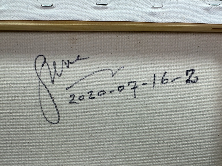 Gerrit Greve (1948-2024, Cardiff by the Sea, CA) Original Abstract Heart Acrylic Painting On Canvas 2020 Signed Verso 16' X 20' Estimate $1,000-$2,000 [Photo 6]