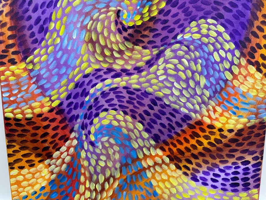 Gerrit Greve (1948-2024, Cardiff by the Sea, CA) Original Abstract Heart Acrylic Painting On Canvas 2020 Signed Verso 16' X 20' Estimate $1,000-$2,000 [Photo 3]