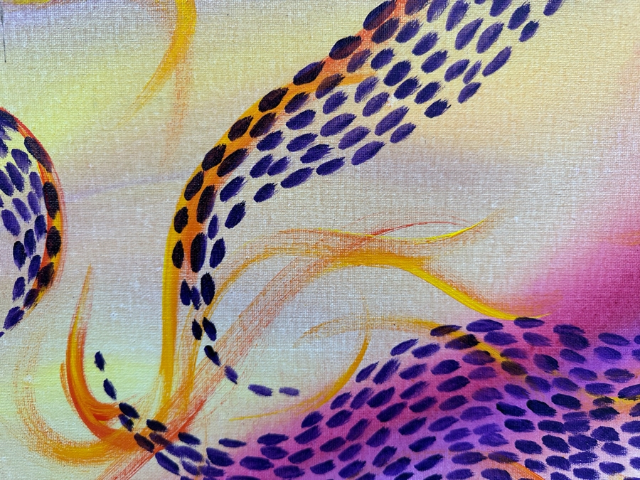 Gerrit Greve (1948-2024, Cardiff by the Sea, CA) Original Abstract Acrylic Painting On Canvas 2020 Signed Verso 20' X 16' Estimate $1,000-$2,000 [Photo 3]