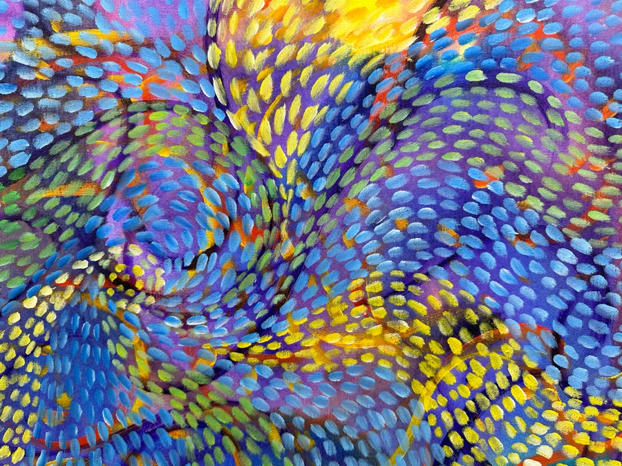 Gerrit Greve (1948-2024, Cardiff by the Sea, CA) Original Abstract Acrylic Painting On Canvas 2020 Signed Verso 20' X 16' Estimate $1,000-$2,000 [Photo 3]