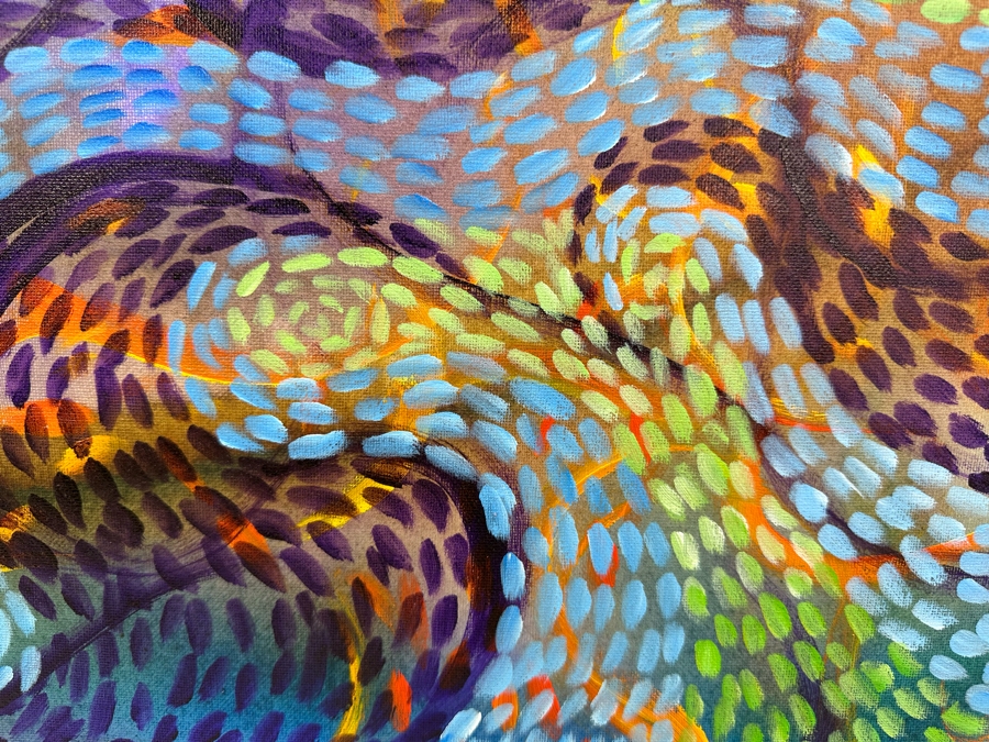 Gerrit Greve (1948-2024, Cardiff by the Sea, CA) Original Abstract Acrylic Painting On Canvas 2020 Signed Verso 20' X 16' Estimate $1,000-$2,000 [Photo 2]