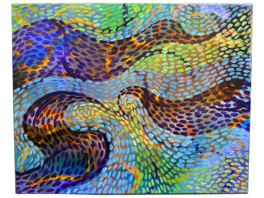 Gerrit Greve (1948-2024, Cardiff by the Sea, CA) Original Abstract Acrylic Painting On Canvas 2020 Signed Verso 20' X 16' Estimate $1,000-$2,000