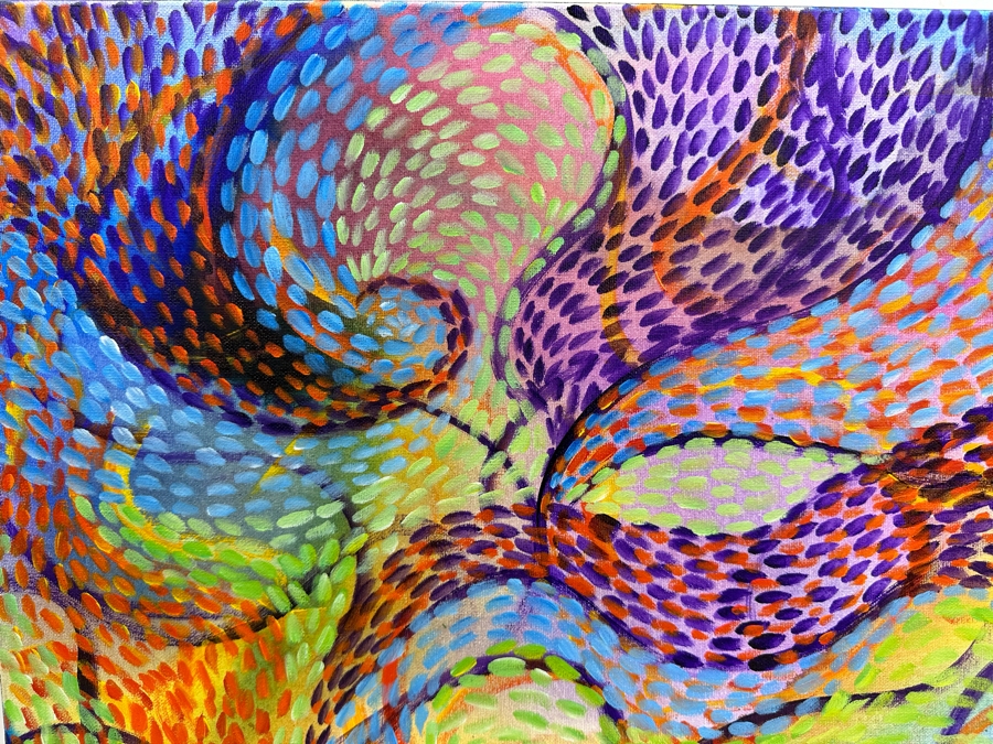 Gerrit Greve (1948-2024, Cardiff by the Sea, CA) Original Abstract Acrylic Painting On Canvas 2020 Signed Verso 20' X 16' Estimate $1,000-$2,000 [Photo 2]