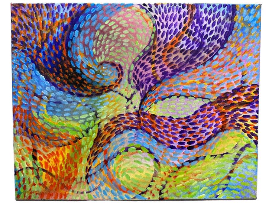 Gerrit Greve (1948-2024, Cardiff by the Sea, CA) Original Abstract Acrylic Painting On Canvas 2020 Signed Verso 20' X 16' Estimate $1,000-$2,000