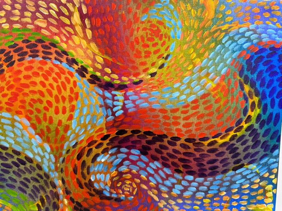 Gerrit Greve (1948-2024, Cardiff by the Sea, CA) Original Abstract Acrylic Painting On Canvas 2020 Signed Verso 20' X 16' Estimate $1,000-$2,000 [Photo 3]