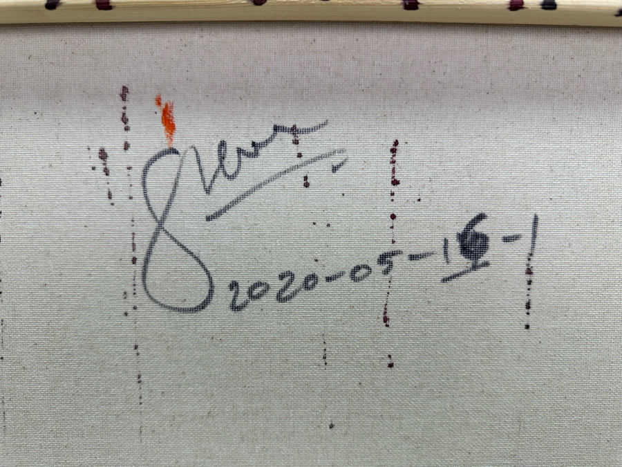 Gerrit Greve (1948-2024, Cardiff by the Sea, CA) Original Abstract Acrylic Painting On Canvas 2020 Signed Verso 20' X 16' Estimate $1,000-$2,000 [Photo 6]