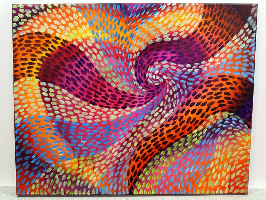 Gerrit Greve (1948-2024, Cardiff by the Sea, CA) Original Abstract Heart Acrylic Painting On Canvas 2020 Signed Verso 20' X 16' Estimate $1,000-$2,000 [Photo 2]