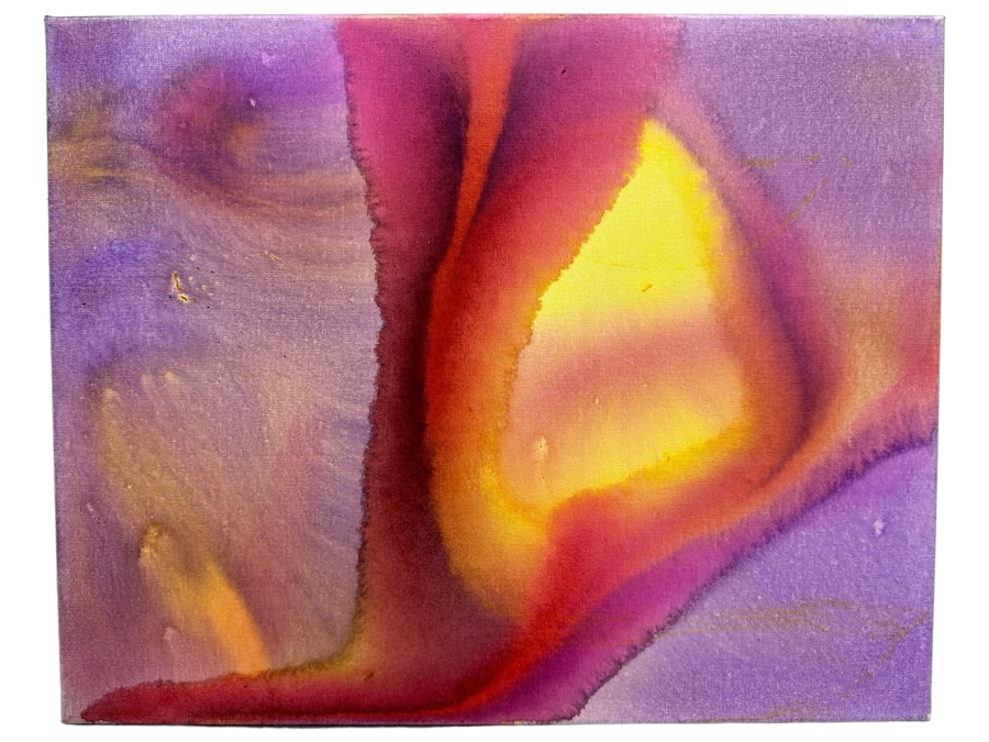 Gerrit Greve (1948-2024, Cardiff by the Sea, CA) Original Abstract Flowers Acrylic Painting On Canvas 2020 Signed Verso 20' X 16' Estimate $1,000-$2,000
