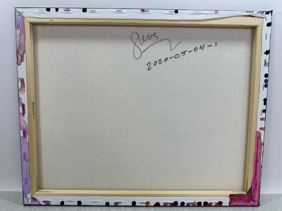 Gerrit Greve (1948-2024, Cardiff by the Sea, CA) Original Abstract Flowers Acrylic Painting On Canvas 2020 Signed Verso 20' X 16' Estimate $1,000-$2,000 [Photo 5]