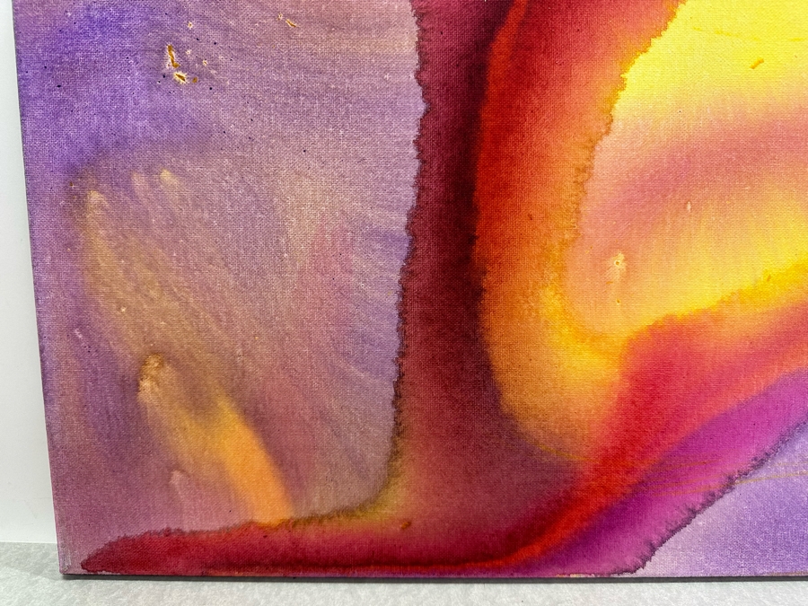 Gerrit Greve (1948-2024, Cardiff by the Sea, CA) Original Abstract Flowers Acrylic Painting On Canvas 2020 Signed Verso 20' X 16' Estimate $1,000-$2,000 [Photo 2]