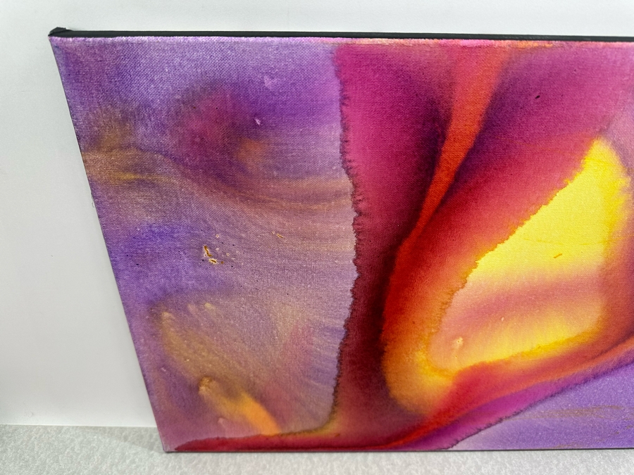 Gerrit Greve (1948-2024, Cardiff by the Sea, CA) Original Abstract Flowers Acrylic Painting On Canvas 2020 Signed Verso 20' X 16' Estimate $1,000-$2,000 [Photo 4]