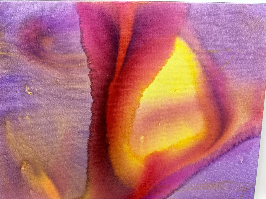 Gerrit Greve (1948-2024, Cardiff by the Sea, CA) Original Abstract Flowers Acrylic Painting On Canvas 2020 Signed Verso 20' X 16' Estimate $1,000-$2,000 [Photo 3]