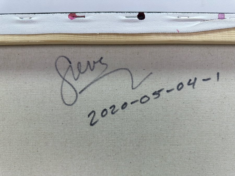Gerrit Greve (1948-2024, Cardiff by the Sea, CA) Original Abstract Flowers Acrylic Painting On Canvas 2020 Signed Verso 20' X 16' Estimate $1,000-$2,000 [Photo 6]