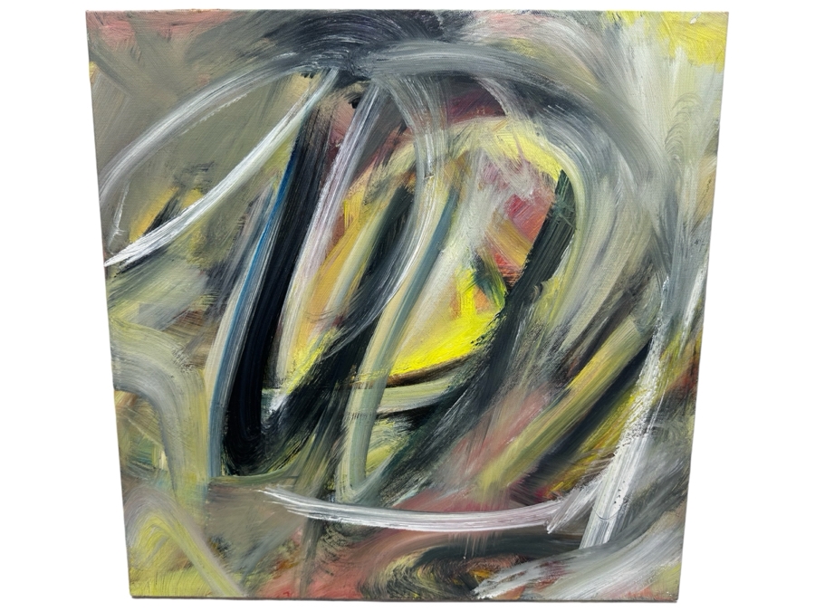 Gerrit Greve (1948-2024, Cardiff by the Sea, CA) Original Abstract Acrylic Painting On Canvas 2018 Signed Verso 18' X 18' Estimate $1,000-$2,000