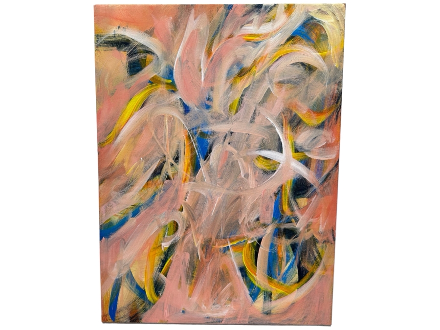Gerrit Greve (1948-2024, Cardiff by the Sea, CA) Original Abstract Acrylic Painting On Canvas Signed Verso 16' X 20' Estimate $1,000-$2,000 [Photo 1]