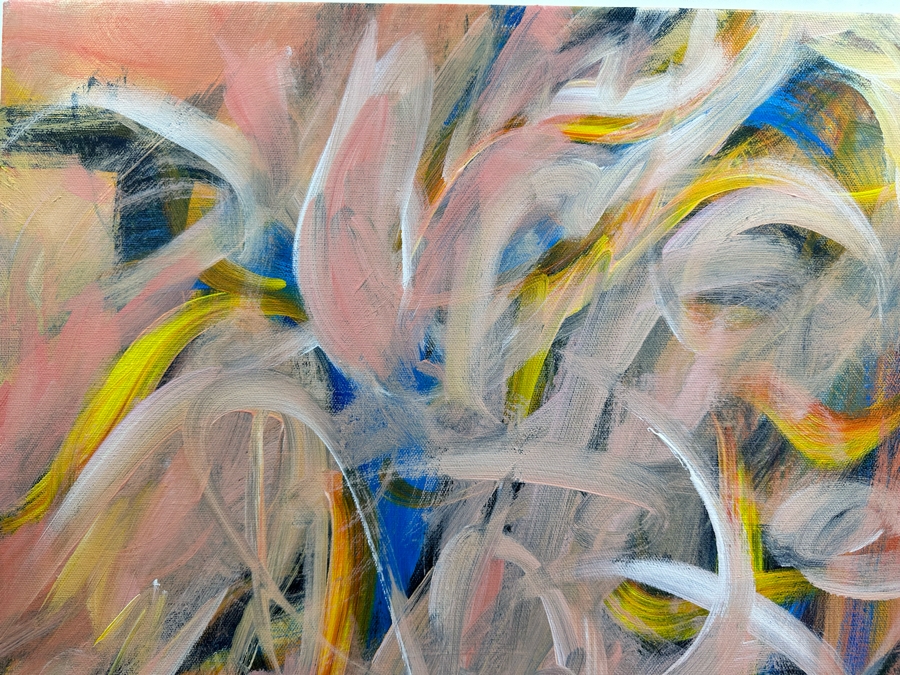 Gerrit Greve (1948-2024, Cardiff by the Sea, CA) Original Abstract Acrylic Painting On Canvas Signed Verso 16' X 20' Estimate $1,000-$2,000 [Photo 4]