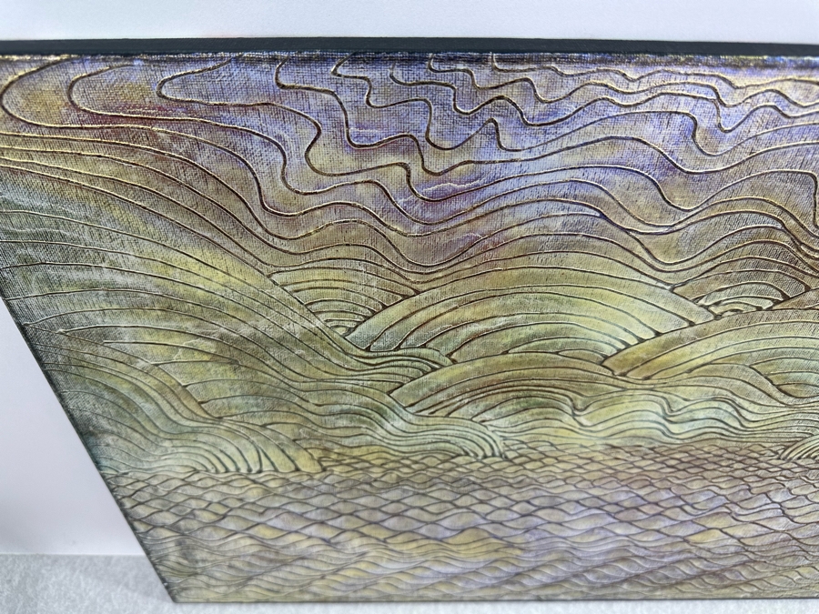 Gerrit Greve (1948-2024, Cardiff by the Sea, CA) Original Mixed Media Wave Acrylic Painting On Canvas Titled 'Dreamscape 14' 2014 Signed Verso 20' X 16' Estimate $1,000-$2,000 [Photo 4]