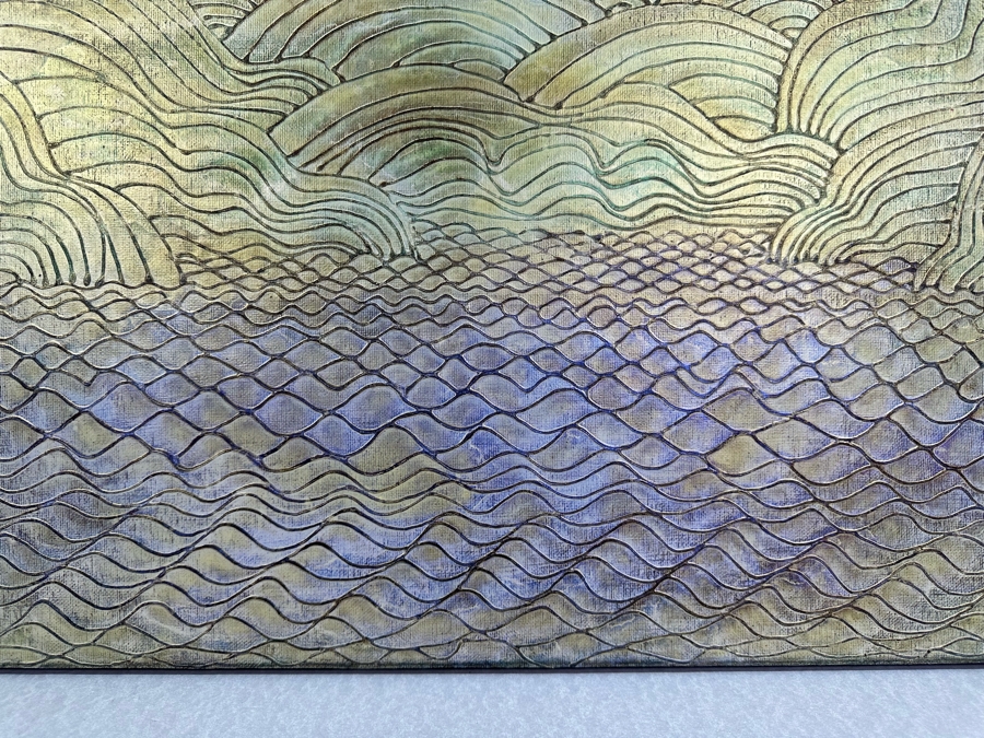 Gerrit Greve (1948-2024, Cardiff by the Sea, CA) Original Mixed Media Wave Acrylic Painting On Canvas Titled 'Dreamscape 14' 2014 Signed Verso 20' X 16' Estimate $1,000-$2,000 [Photo 2]