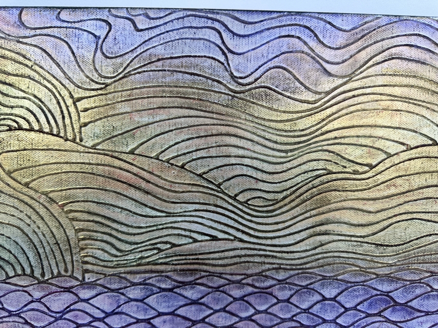 Gerrit Greve (1948-2024, Cardiff by the Sea, CA) Original Mixed Media Wave Acrylic Painting On Canvas Titled 'Dreamscape 13' 2014 Signed Verso 20' X 16' Estimate $1,000-$2,000 [Photo 4]