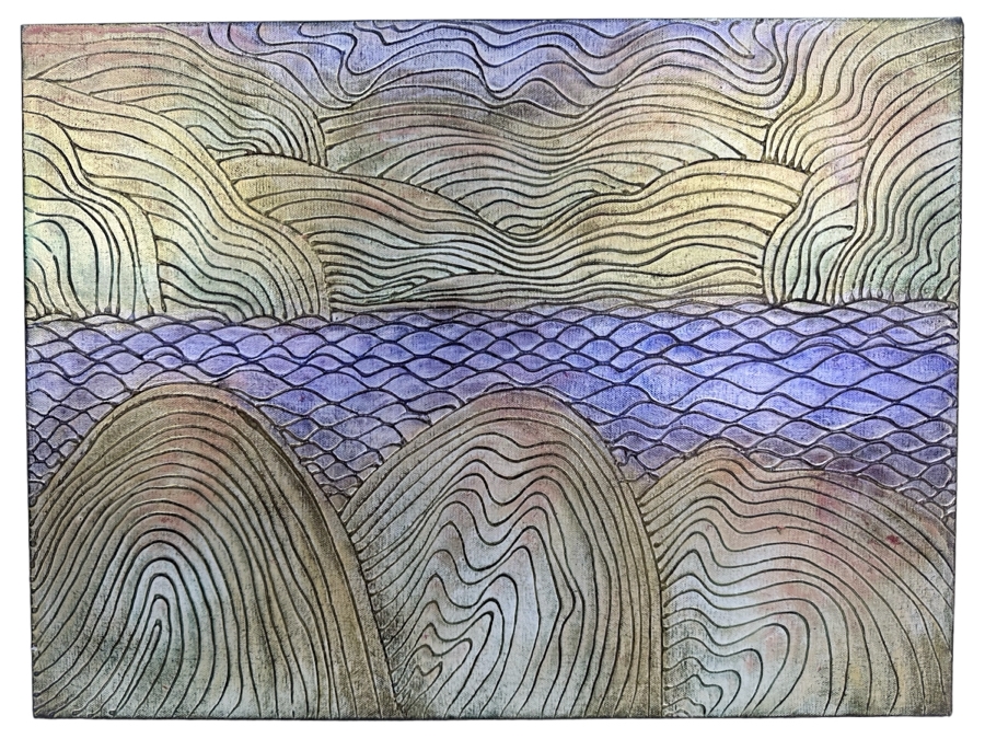 Gerrit Greve (1948-2024, Cardiff by the Sea, CA) Original Mixed Media Wave Acrylic Painting On Canvas Titled 'Dreamscape 13' 2014 Signed Verso 20' X 16' Estimate $1,000-$2,000 [Photo 1]