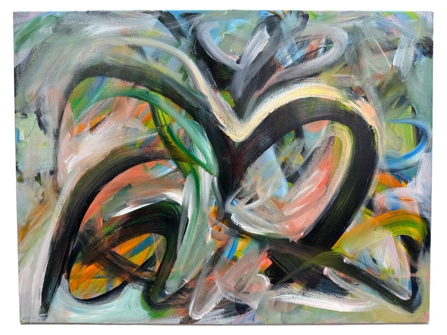Gerrit Greve (1948-2024, Cardiff by the Sea, CA) Original Abstract Acrylic Painting On Canvas 2014 Signed Verso 20' X 16' Estimate $1,000-$2,000 [Photo 1]