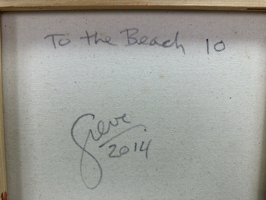 Gerrit Greve (1948-2024, Cardiff by the Sea, CA) Original Abstract Textured Sand Wave Acrylic Painting On Canvas Titled 'To The Beach 10' 2014 Signed Verso 20' X 16' Estimate $1,000-$2,000 [Photo 7]