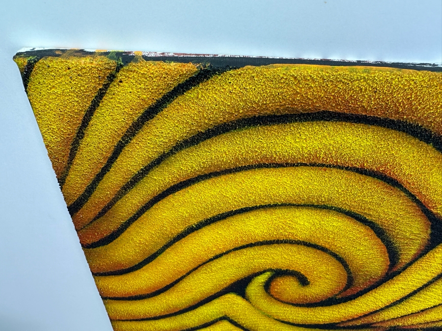 Gerrit Greve (1948-2024, Cardiff by the Sea, CA) Original Abstract Textured Sand Wave Acrylic Painting On Canvas Titled 'To The Beach 10' 2014 Signed Verso 20' X 16' Estimate $1,000-$2,000 [Photo 5]