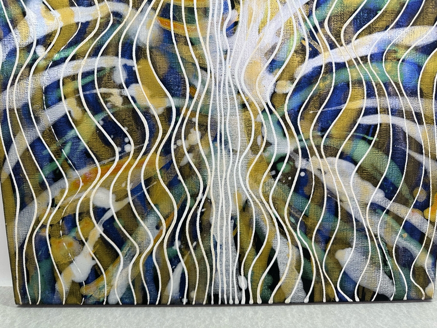 Gerrit Greve (1948-2024, Cardiff by the Sea, CA) Original Abstract Mixed Media Acrylic Painting On Canvas 16' X 20' Signed Verso Estimate $1,000-$2,000 [Photo 6]