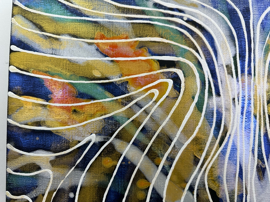 Gerrit Greve (1948-2024, Cardiff by the Sea, CA) Original Abstract Mixed Media Acrylic Painting On Canvas 16' X 20' Signed Verso Estimate $1,000-$2,000 [Photo 3]