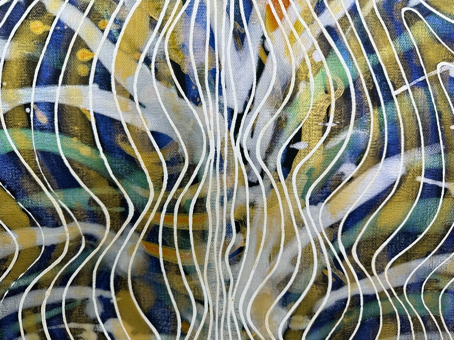 Gerrit Greve (1948-2024, Cardiff by the Sea, CA) Original Abstract Mixed Media Acrylic Painting On Canvas 16' X 20' Signed Verso Estimate $1,000-$2,000 [Photo 4]