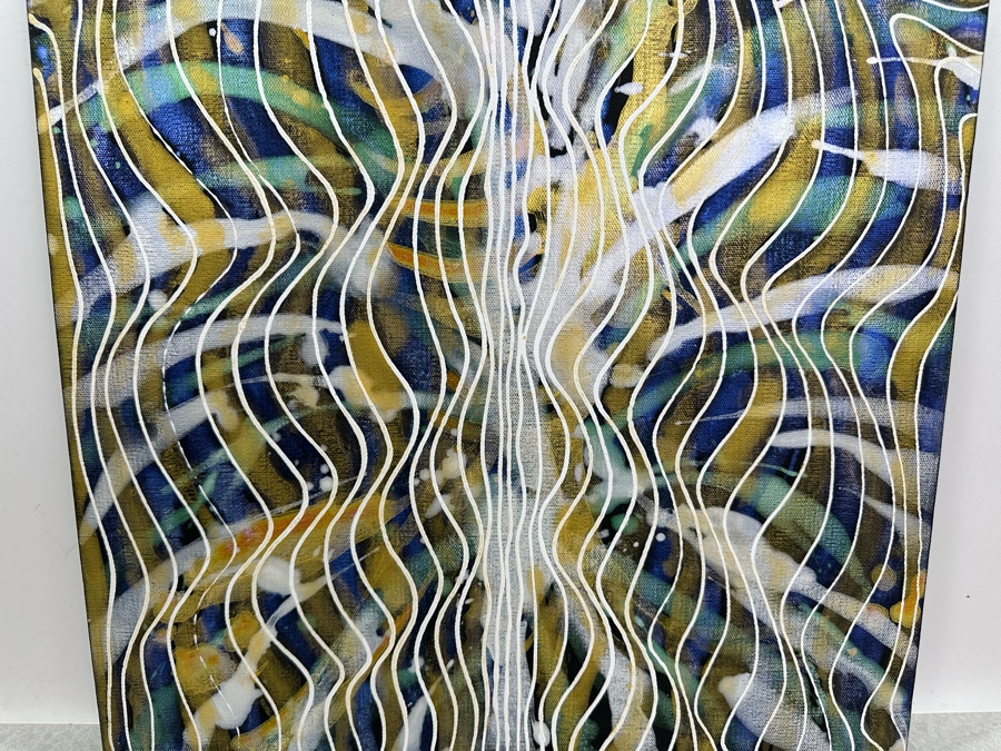 Gerrit Greve (1948-2024, Cardiff by the Sea, CA) Original Abstract Mixed Media Acrylic Painting On Canvas 16' X 20' Signed Verso Estimate $1,000-$2,000 [Photo 5]