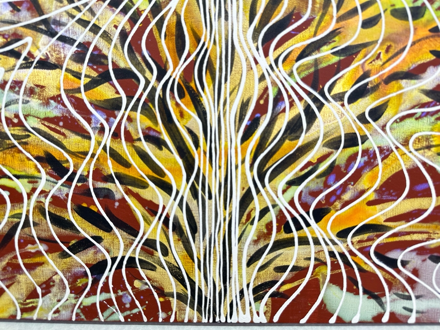 Gerrit Greve (1948-2024, Cardiff by the Sea, CA) Original Abstract Mixed Media Acrylic Painting On Canvas Signed Verso 20' X 16' Estimate $1,000-$2,000 [Photo 2]