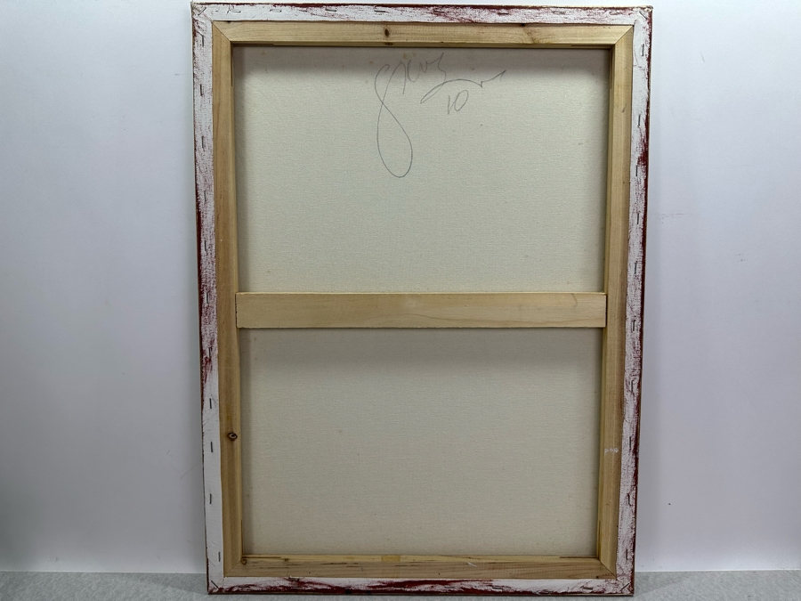 Gerrit Greve (1948-2024, Cardiff by the Sea, CA) Original Abstract Mixed Media Sand Acrylic Painting On Canvas 2010 Signed Verso 16' X 20' Estimate $1,000-$2,000 [Photo 7]