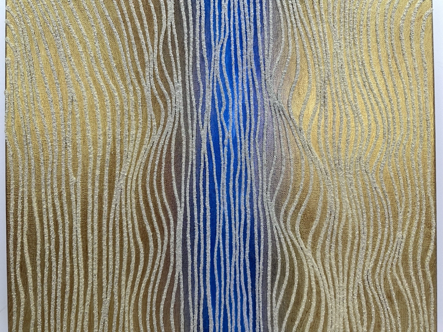 Gerrit Greve (1948-2024, Cardiff by the Sea, CA) Original Abstract Mixed Media Sand Acrylic Painting On Canvas 2010 Signed Verso 16' X 20' Estimate $1,000-$2,000 [Photo 3]