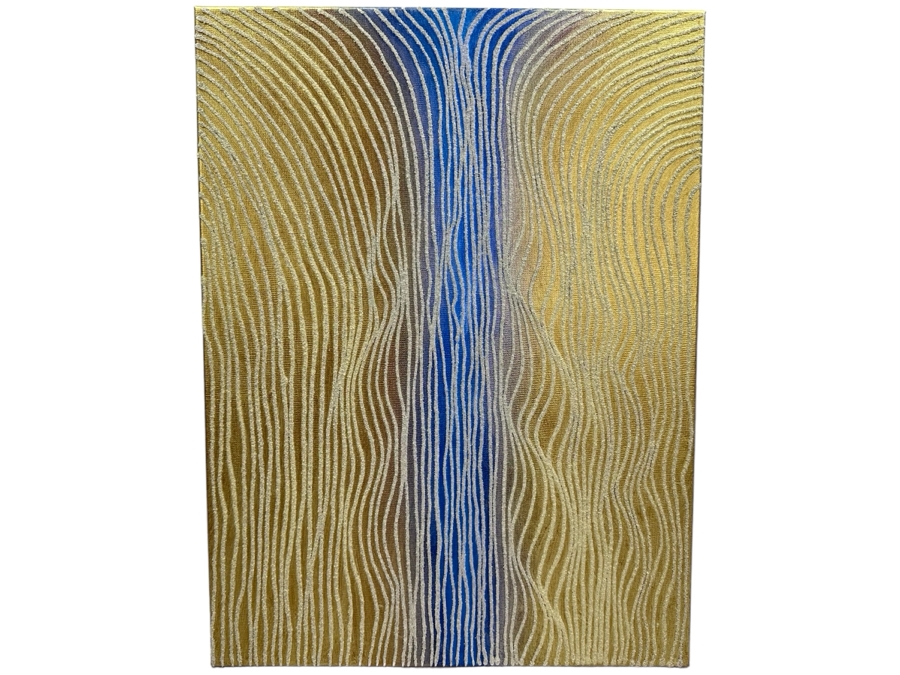 Gerrit Greve (1948-2024, Cardiff by the Sea, CA) Original Abstract Mixed Media Sand Acrylic Painting On Canvas 2010 Signed Verso 16' X 20' Estimate $1,000-$2,000 [Photo 1]