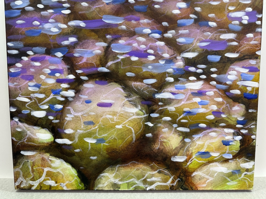 Gerrit Greve (1948-2024, Cardiff by the Sea, CA) Original Abstract Water Rocks Acrylic Painting On Canvas Titled 'Wonder Beneath The Surface 6' 2015 Signed Verso 16' X 20' Estimate $1,000-$2,000 [Photo 2]