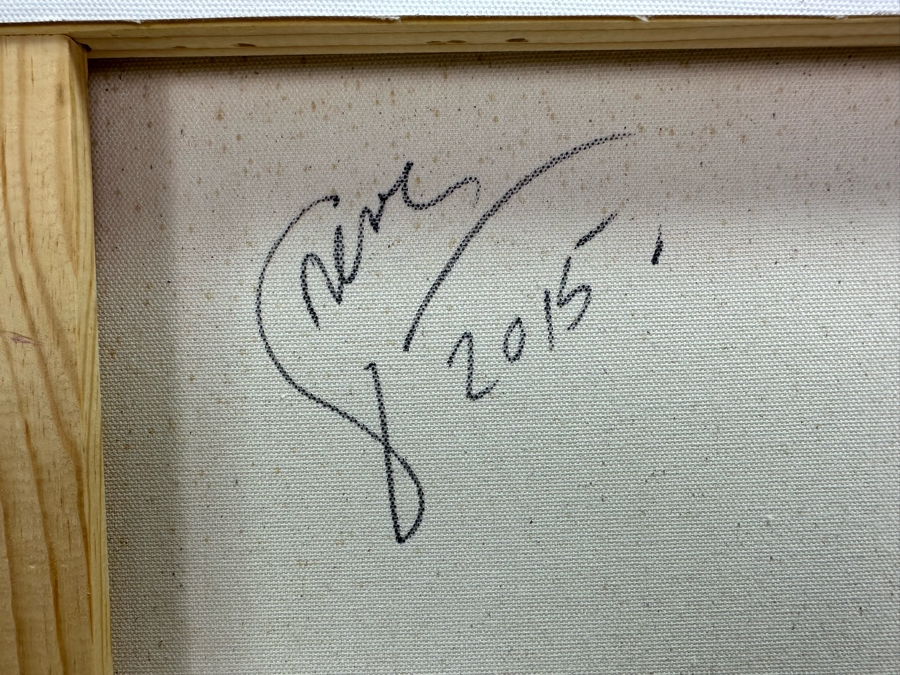 Gerrit Greve (1948-2024, Cardiff by the Sea, CA) Original Abstract Ocean Waves Acrylic Painting On Canvas Titled 'Ocean Surprise' 2015 Signed Verso 24' X 20' Estimate $1,000-$2,000 [Photo 5]