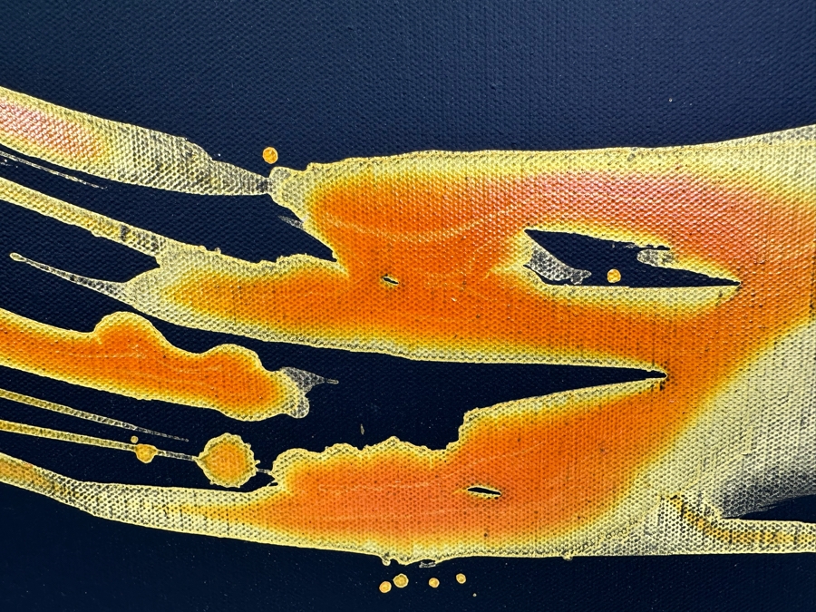 Gerrit Greve (1948-2024, Cardiff by the Sea, CA) Original Abstract Spirit Boats Acrylic Painting On Canvas Titled 'Voyage 294' 2018 Signed Verso 24' X 20' Estimate $1,000-$2,000 [Photo 4]