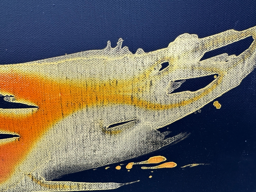 Gerrit Greve (1948-2024, Cardiff by the Sea, CA) Original Abstract Spirit Boats Acrylic Painting On Canvas Titled 'Voyage 294' 2018 Signed Verso 24' X 20' Estimate $1,000-$2,000 [Photo 3]