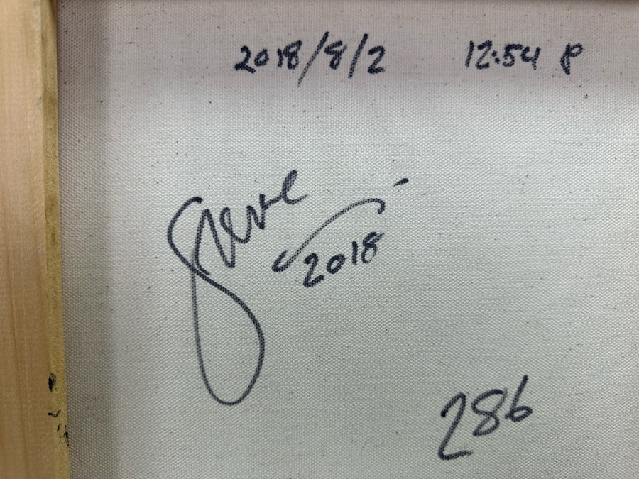 Gerrit Greve (1948-2024, Cardiff by the Sea, CA) Original Abstract Spirit Boats Acrylic Painting On Canvas 2018 Signed Verso 24' X 20' Estimate $1,000-$2,000 [Photo 8]