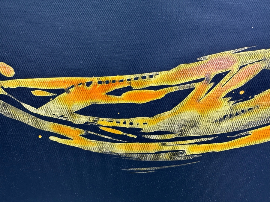 Gerrit Greve (1948-2024, Cardiff by the Sea, CA) Original Abstract Spirit Boats Acrylic Painting On Canvas 2018 Signed Verso 24' X 20' Estimate $1,000-$2,000 [Photo 2]