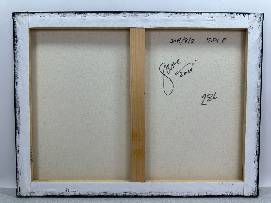 Gerrit Greve (1948-2024, Cardiff by the Sea, CA) Original Abstract Spirit Boats Acrylic Painting On Canvas 2018 Signed Verso 24' X 20' Estimate $1,000-$2,000 [Photo 7]