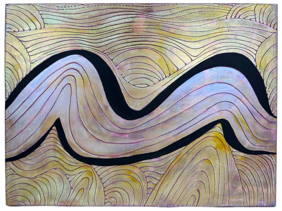 Gerrit Greve (1948-2024, Cardiff by the Sea, CA) Original Mixed Media Wave Acrylic Painting On Canvas Signed Verso 24' X 20' Estimate $1,000-$2,000 [Photo 1]