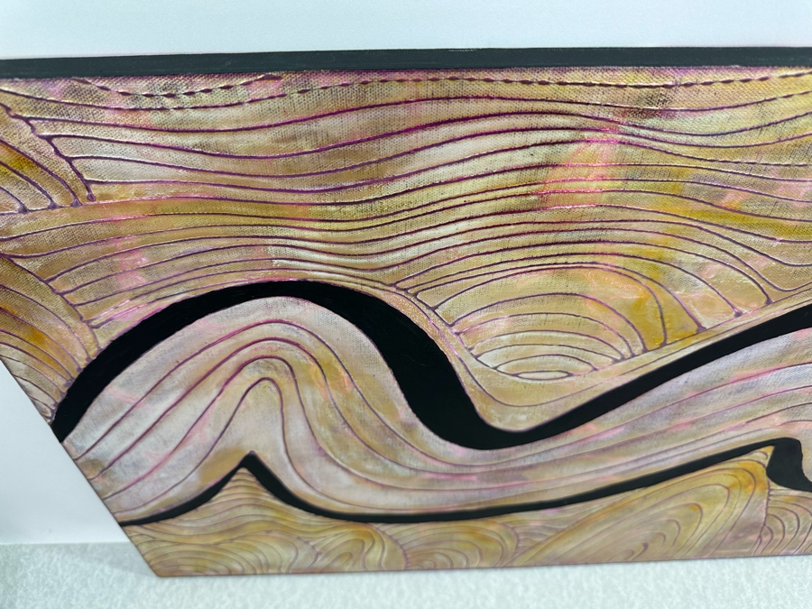 Gerrit Greve (1948-2024, Cardiff by the Sea, CA) Original Mixed Media Wave Acrylic Painting On Canvas Signed Verso 24' X 20' Estimate $1,000-$2,000 [Photo 6]