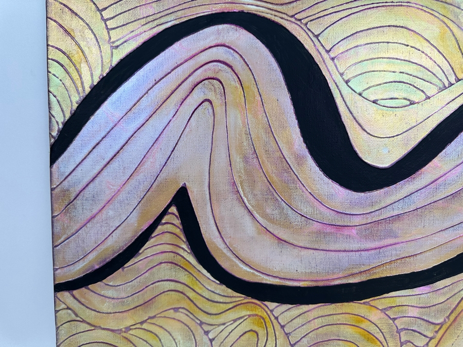 Gerrit Greve (1948-2024, Cardiff by the Sea, CA) Original Mixed Media Wave Acrylic Painting On Canvas Signed Verso 24' X 20' Estimate $1,000-$2,000 [Photo 3]