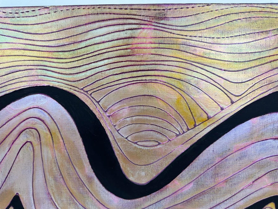 Gerrit Greve (1948-2024, Cardiff by the Sea, CA) Original Mixed Media Wave Acrylic Painting On Canvas Signed Verso 24' X 20' Estimate $1,000-$2,000 [Photo 2]