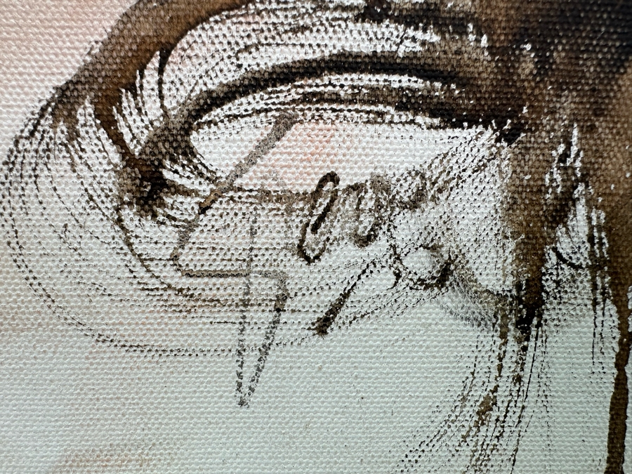 Gerrit Greve (1948-2024, Cardiff by the Sea, CA) Original Abstract Portrait Acrylic Painting On Canvas 2011 Signed Front & Verso 20' X 24' Estimate $1,000-$2,000 [Photo 5]