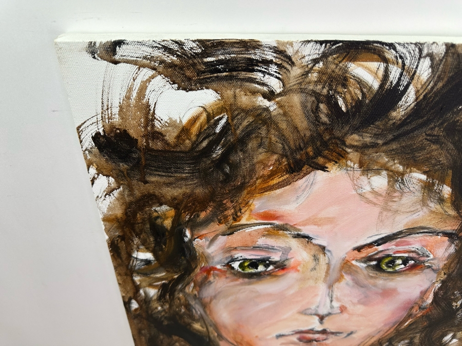 Gerrit Greve (1948-2024, Cardiff by the Sea, CA) Original Abstract Portrait Acrylic Painting On Canvas 2011 Signed Front & Verso 20' X 24' Estimate $1,000-$2,000 [Photo 6]