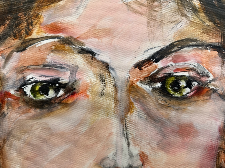 Gerrit Greve (1948-2024, Cardiff by the Sea, CA) Original Abstract Portrait Acrylic Painting On Canvas 2011 Signed Front & Verso 20' X 24' Estimate $1,000-$2,000 [Photo 4]